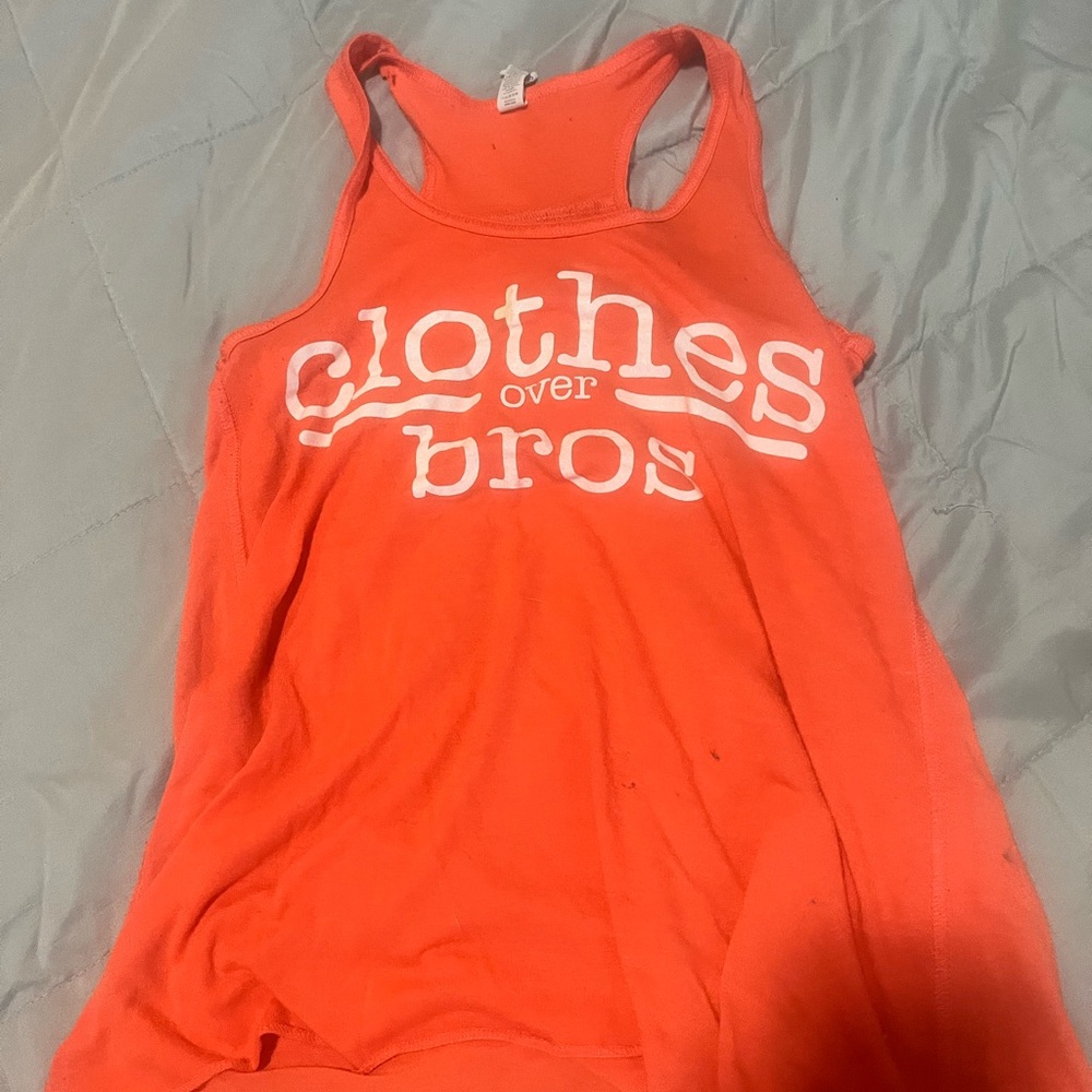 Clothes Over Bros: One Tree Hill Style Orange Tank Top with White Print